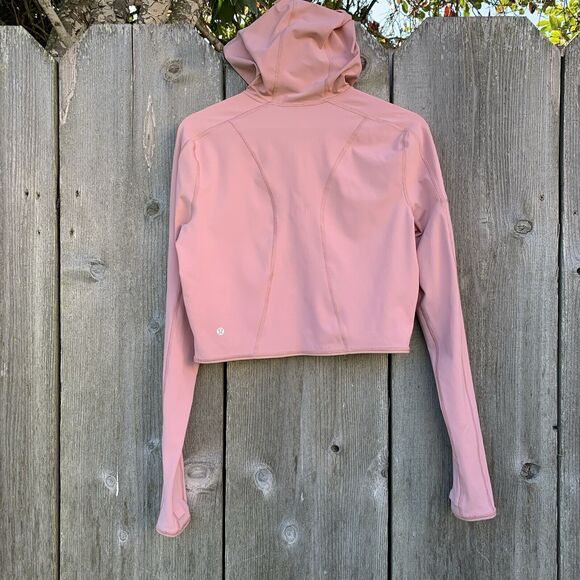Lululemon Break a Trail 1/2 Zip Cropped Hoodie Pink Pastel Women's Size 8 - Picture 4 of 14